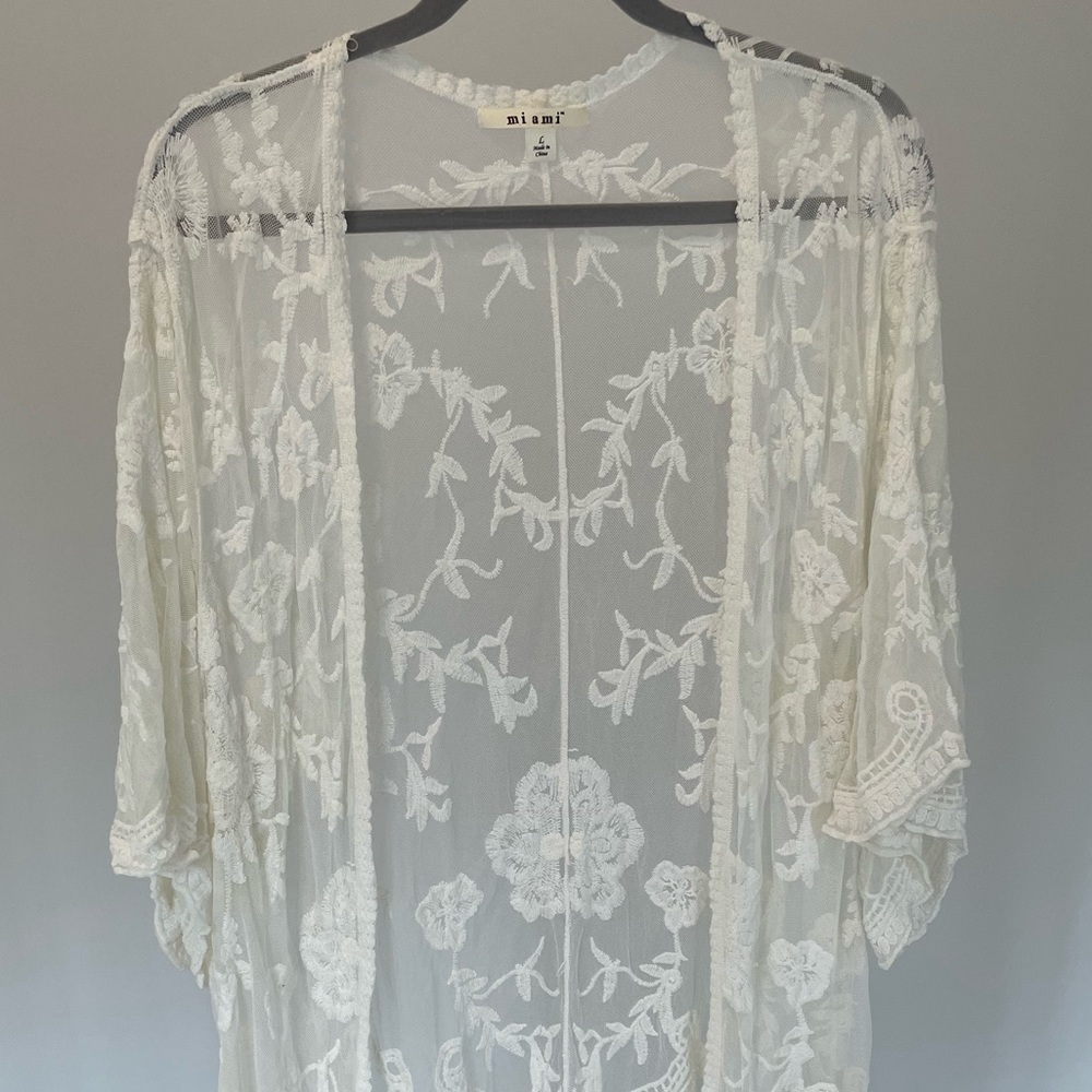 Lace kimono duster